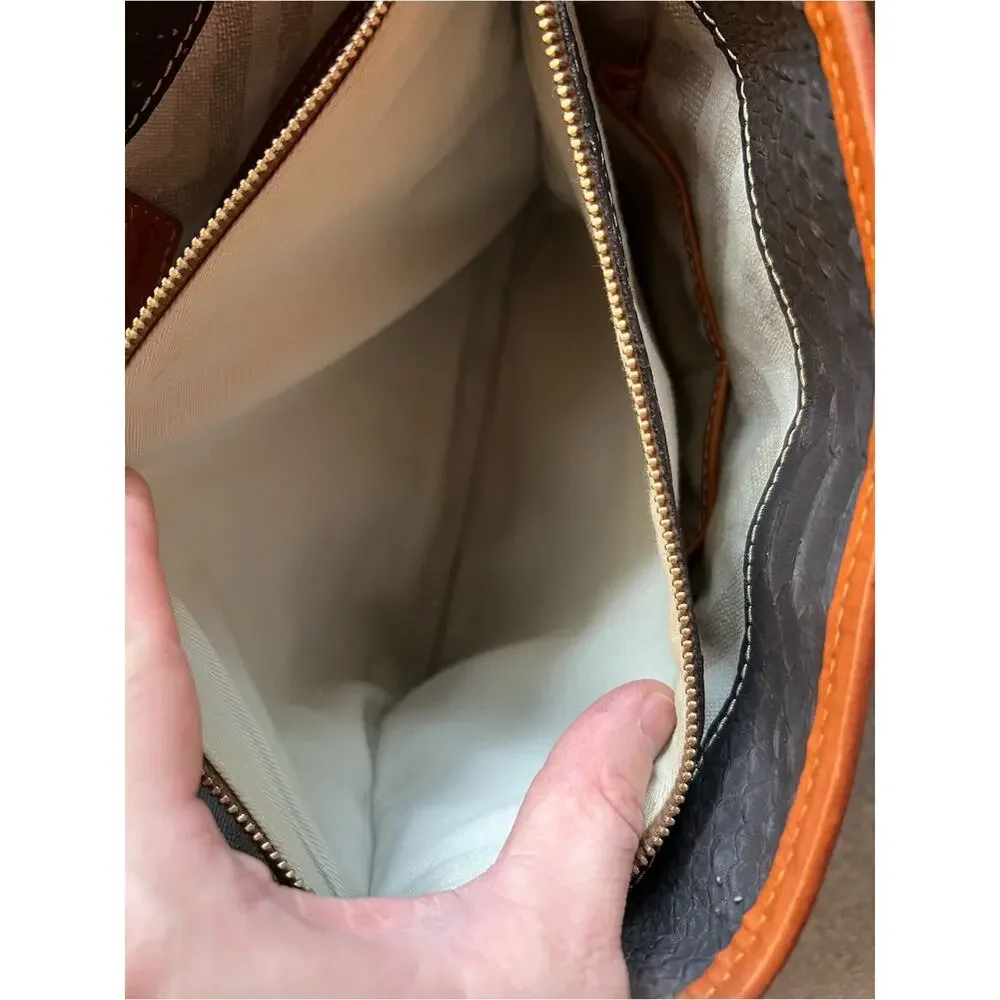 Dooney & Bourke Black and Brown Snakeskin Leather Bag